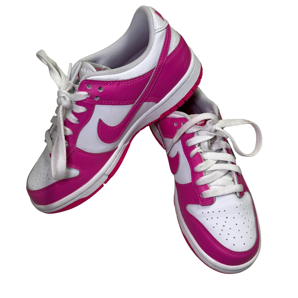 Nike Dunk Low GS‎ Active Fuchsia White Pink Sneakers FB9109-102 Kids Size 4Y